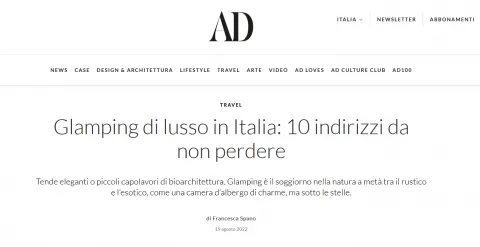 AD: Glamping di lusso in Italia, ecco 10 indirizzi da non perdere