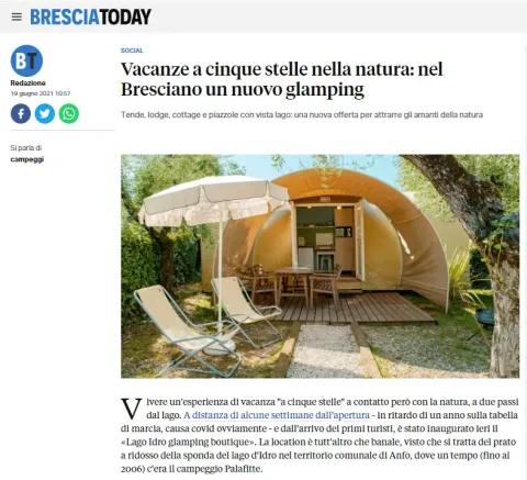 Brescia Today: nel Bresciano un nuovo glamping per una vacanza di lusso nella natura