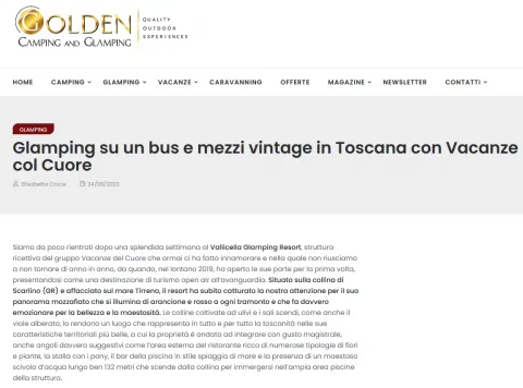 Golden Camping: un'esperienza glamping all’insegna del vintage nella Maremma Toscana