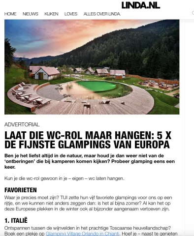 TUI LISTED THE 5 TOP GLAMPING IN EUROPE