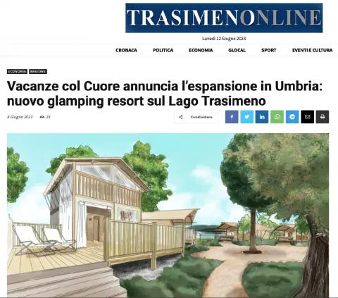 Trasimenonline: Vacanze col cuore annuncia l'espansione in Umbria