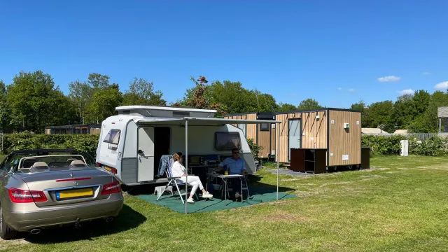 Camping pitch with private bathroom